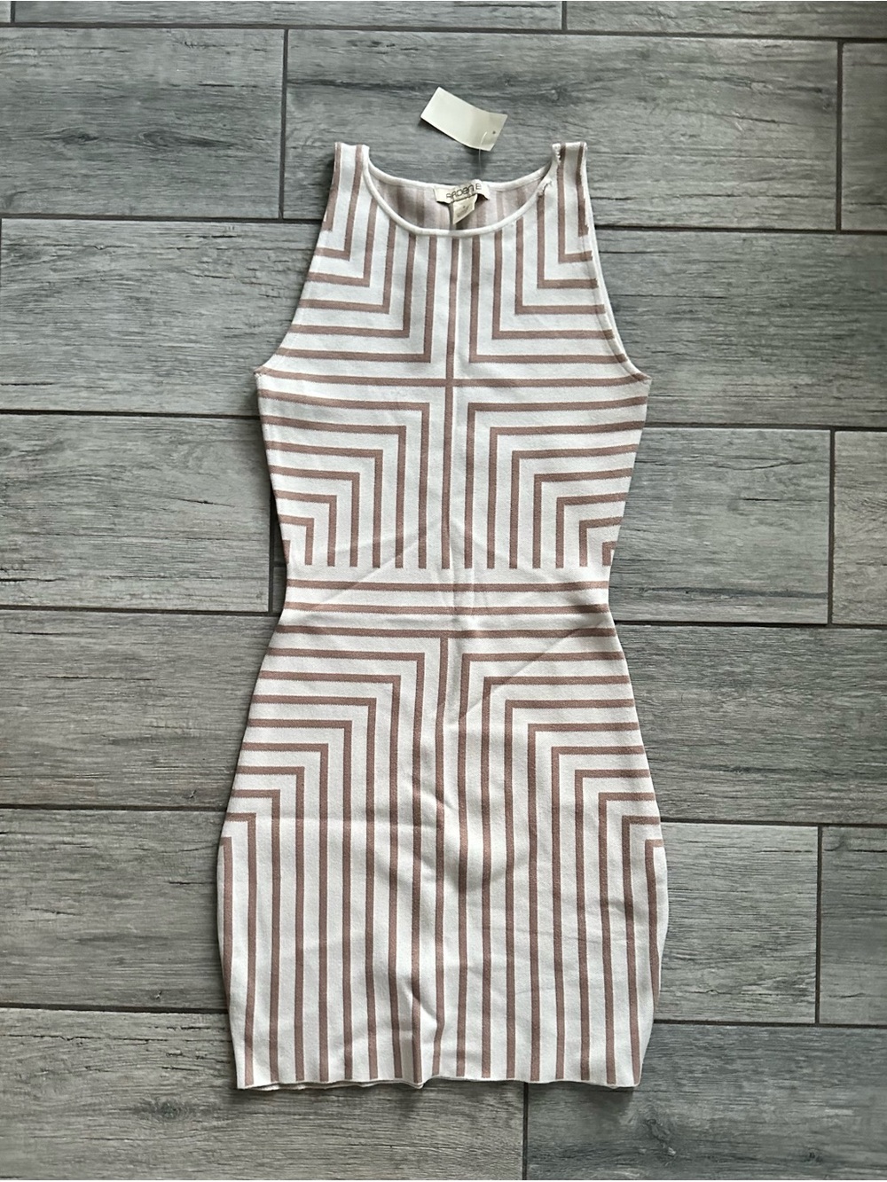 Arden B Geometric Pattern Bodycon Mini Dress